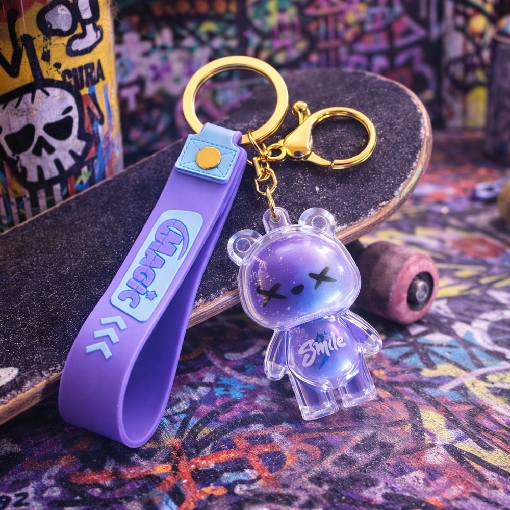 MAGIC Purple Bear Keychain – Street Luxe Bag Charm & Wristlet